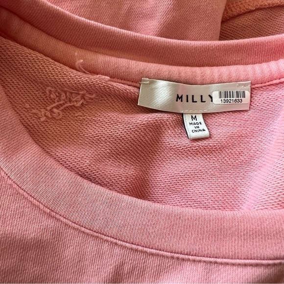 Milly Marianne pleated shoulder crossback sweatshirt pink 13526 - Picture 14 of 16